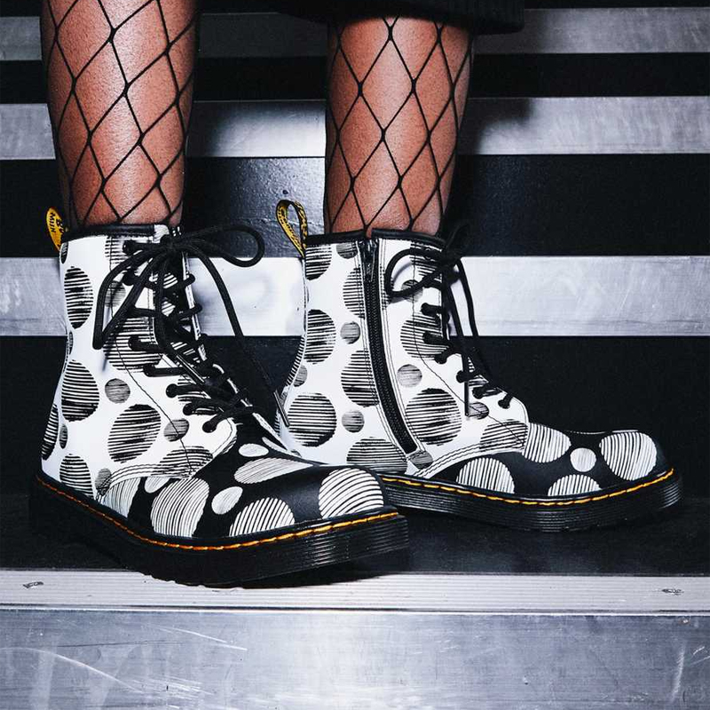 (Youth) Dr. Martens 1460 'Black and White Polka Dot Zip Boot' 圖 7