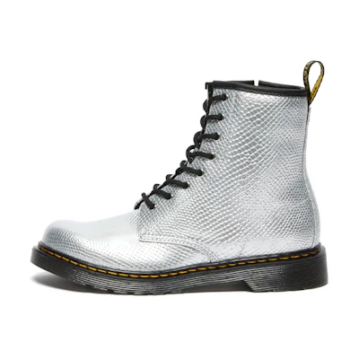(Youth) Dr. Martens 1460 'Silver White Patent Leather Mid-Cut Boot'