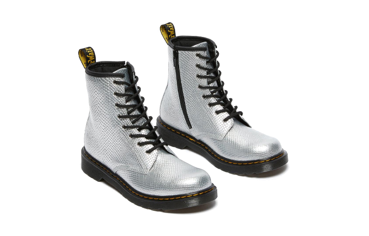 Shop (Youth) Dr. Martens 1460 'Silver White Patent Leather Mid-Cut Boot' 26782040