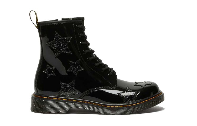 Order 大童 Dr.Martens/馬汀博士 1460 拉鍊亮皮繫帶靴 黑色