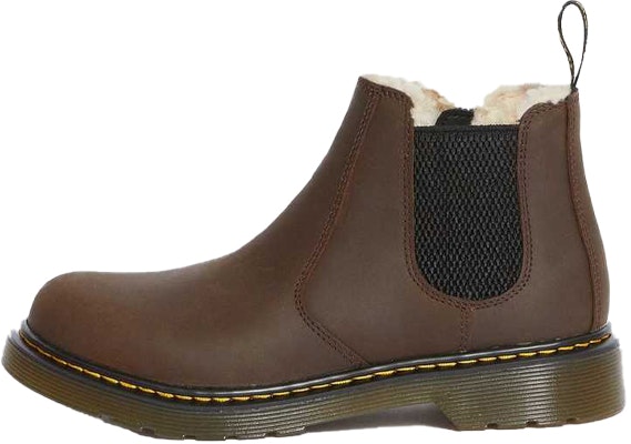 (Youth) Dr. Martens 2976 Chelsea Boots 'Faux Fur Lined Brown' 25101201 Buy (Youth) Dr. Martens 2976 Chelsea Boots 'Faux Fur Lined Brown' 25101201