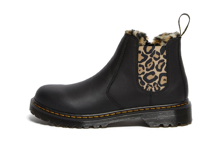 (Youth) Dr. Martens 2976 Leonore 'Black Panther Print Fleece Lined' 26156001