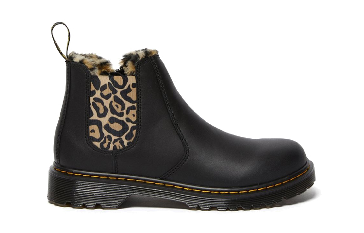 Order (JR) Dr. Martens 2976 Leonore ''Zwart Panterprint Met Fleece Voering'' 26156001