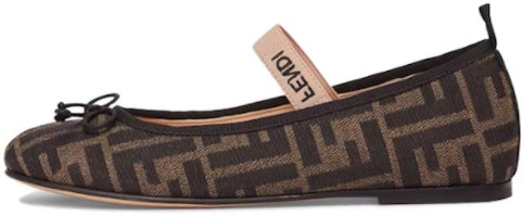 (Youth) Fendi Ballerinas Junior 'Allover FF Logo - Tobacco' JFR376-AQ75-F1NJB (Youth) Fendi Ballerinas Junior 'Allover FF Logo - Tobacco' JFR376-AQ75-F1NJB