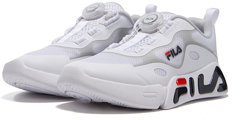 Youth FILA BOA Classic VNTG Running Shoes White Black K15B121109FWG