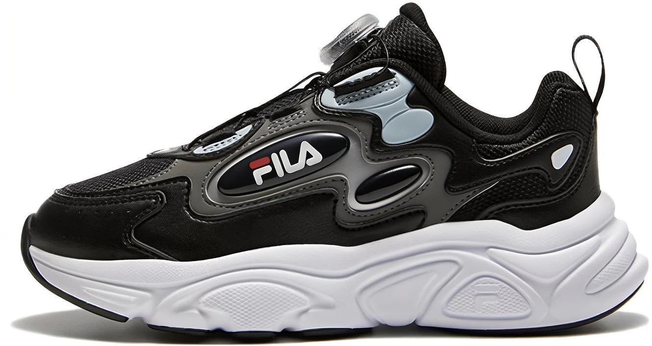 preschool-fila-running-shoes-black-grey-dial-comfort-non-slip-breathable-low-top-k15-b341115-fbq