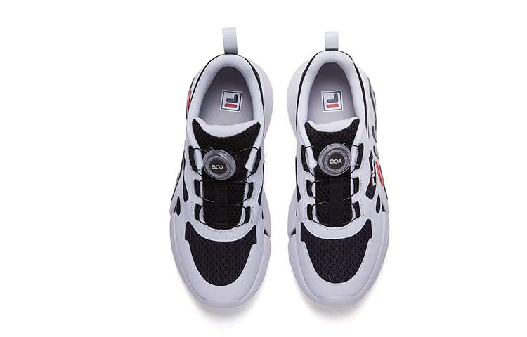 Shop 大童 Fila 斐樂 BOA 透氣耐磨減震 經典復古低筒運動鞋 黑白