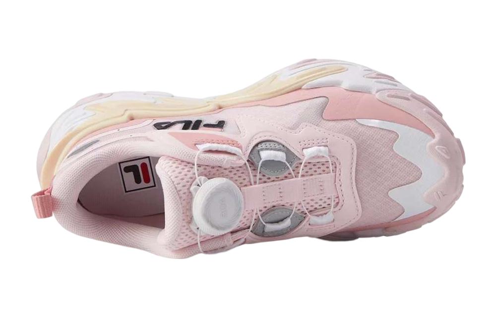 Lookbook 大童 FILA 斐樂 犀牛 防滑防踢減震 低幫 兒童跑步鞋 粉黑