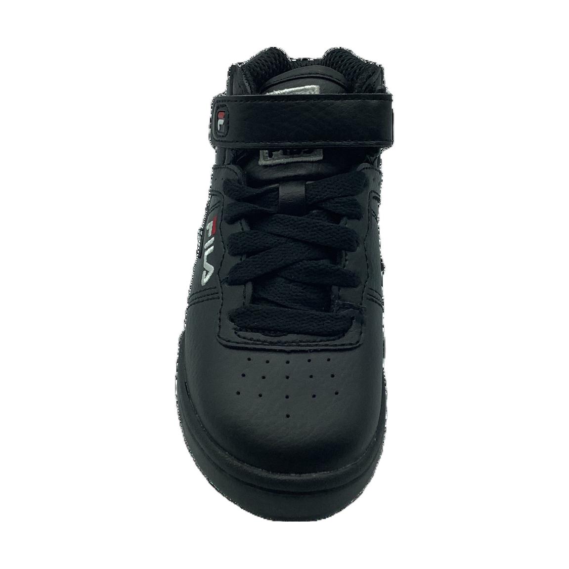 Lookbook 兒童 FILA斐樂 百搭休閒 輕鬆舒適 防滑耐磨 高幫 兒童板鞋 黑色