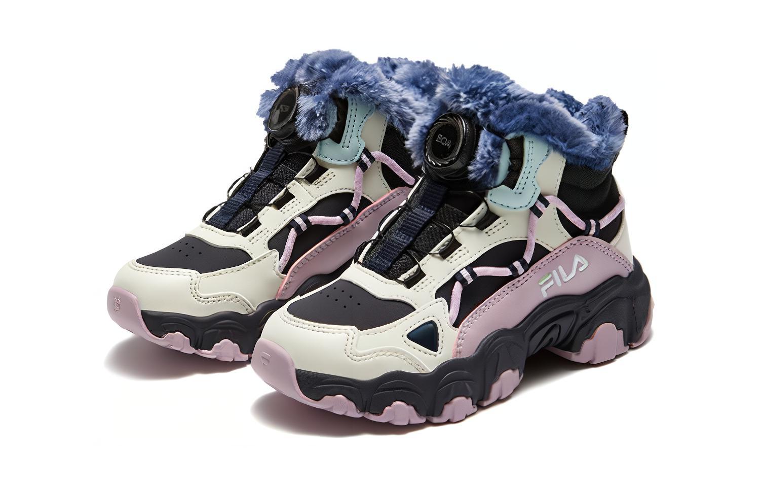 Lookbook (JR) FILA Hoge Sneakers ''Zwart Wit Roze'' K14B342905PNF