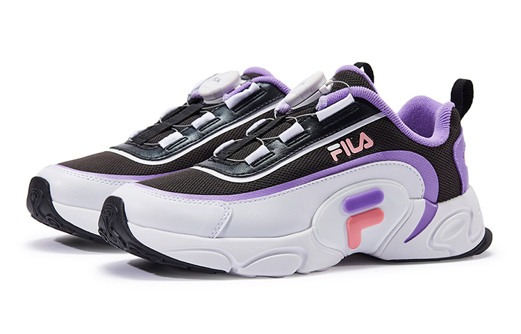 (Youth) FILA Low-Top Fashion Sneaker 'Black White Purple' 圖 2