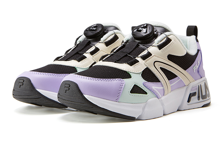 Order (Youth) FILA Retro Low-Top Sneakers 'Black White Purple' K15G041156FBP