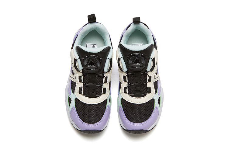 Lookbook (JR) FILA Sneaker Retro Rendah 'Hitam Putih Ungu' K15G041156FBP