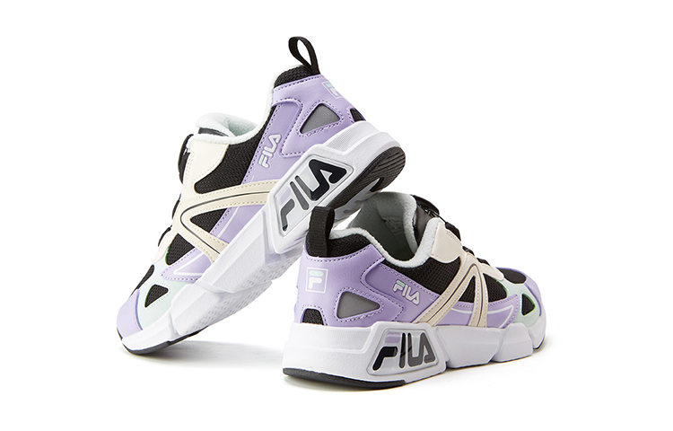 Shop (Youth) FILA Retro Low-Top Sneakers 'Black White Purple' K15G041156FBP
