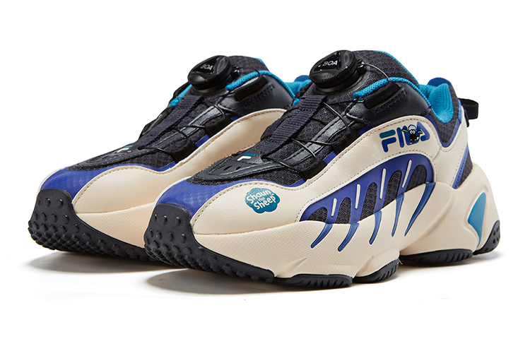 (Youth) FILA Retro Sneaker 'Black White Blue' 圖 2