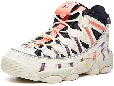 FILA FUSION斐乐潮牌 Spaghetti 防滑耐磨 高筒 復古籃球鞋 女款 白紫橙 Order FILA FUSION斐乐潮牌 Spaghetti 防滑耐磨 高筒 復古籃球鞋 女款 白紫橙