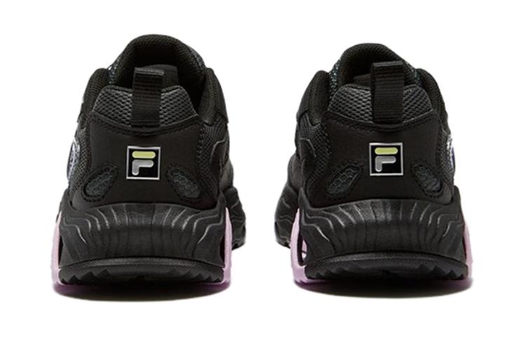 Shop 兒童 FILA 斐樂 舒適運動百搭 減震輕便 低幫 兒童跑步鞋 黑紫色