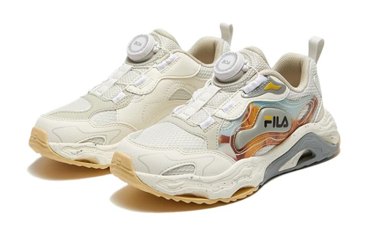 Lookbook 兒童 FILA 斐樂 耐磨保暖 低筒 兒童跑步鞋 灰白色