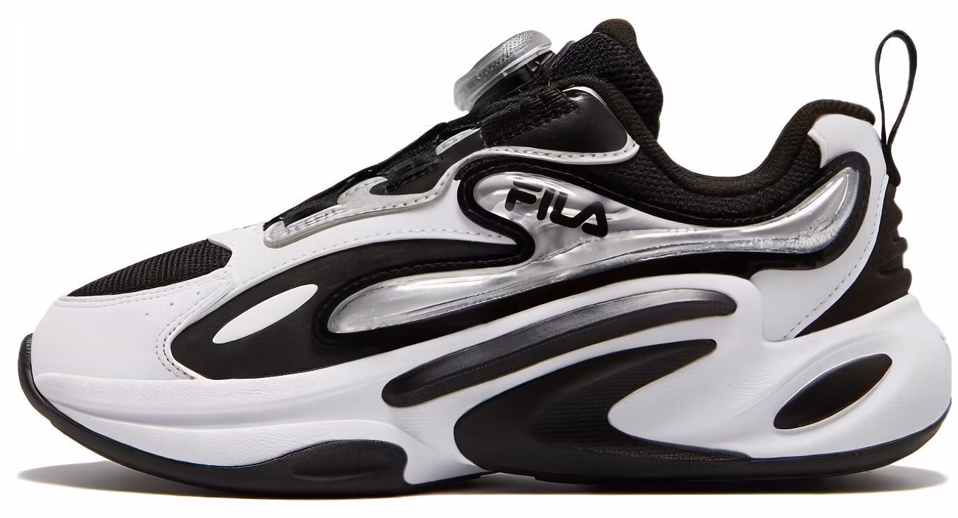 preschool-fila-running-shoes-black-white-shock-absorbing-breathable-low-top-k15-b341101-fbw
