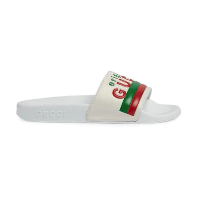 (Youth) Gucci "Original Gucci" Slide White Green Red