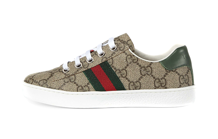 (Youth) Gucci Ace GG Supreme 'Beige Green' 433149-9C210-9798