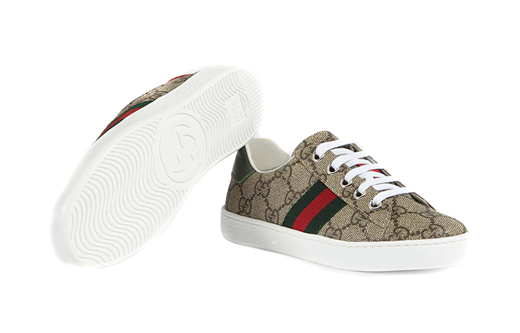 Shop (Youth) Gucci Ace GG Supreme 'Beige Green' 433149-9C210-9798