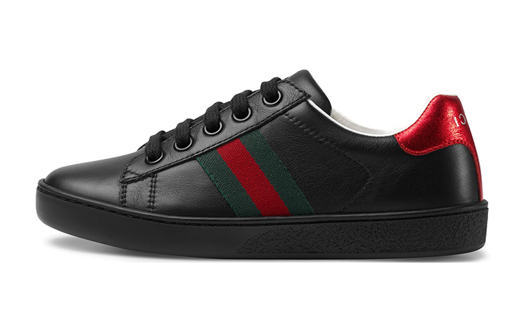 (Youth) Gucci Ace Leather 'Black' 433148-CPWE0-1074