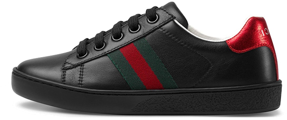 (Youth) Gucci Ace Leather 'Black' 433148-CPWE0-1074 Buy (Youth) Gucci Ace Leather 'Black' 433148-CPWE0-1074