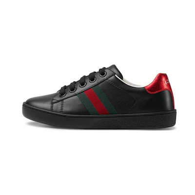 (Youth) Gucci Ace Leather 'Black'