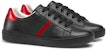 (JR) Gucci Ace Kulit 'Hitam' 433148-CPWE0-1074