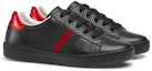 Order (JR) Gucci Ace Kulit 'Hitam' 433148-CPWE0-1074