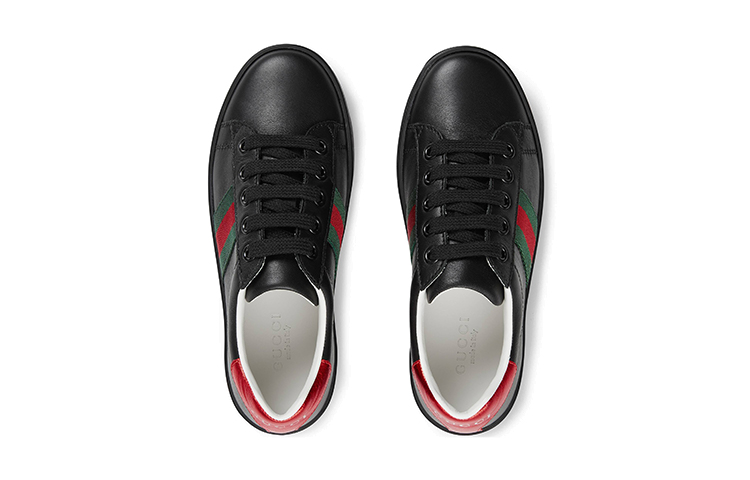 Lookbook (JR) Gucci Ace Kulit 'Hitam' 433148-CPWE0-1074