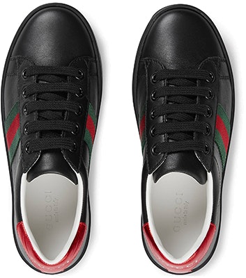 (Youth) Gucci Ace Leather 'Black' 433148-CPWE0-1074 Lookbook (Youth) Gucci Ace Leather 'Black' 433148-CPWE0-1074