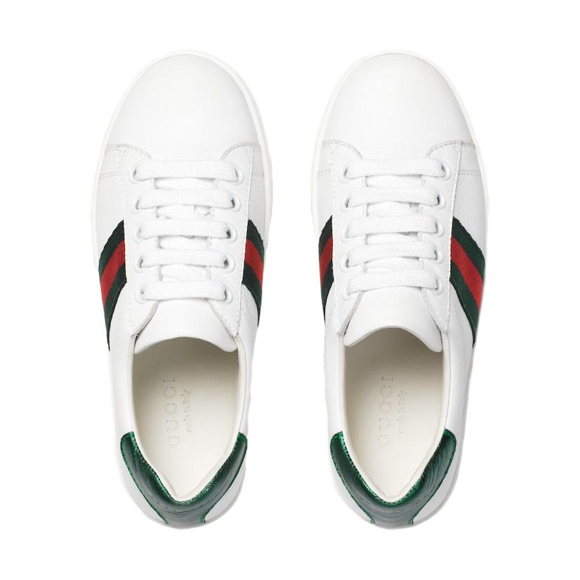Shop (JR) Gucci Ace Leather 'Putih Hijau Merah' 433148-CPWE0-9075
