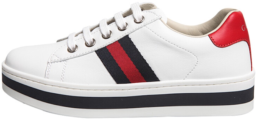 (JR) 古驰 Ace 白色皮质厚底板鞋 526158-CPW60-9065 Buy (JR) 古驰 Ace 白色皮质厚底板鞋 526158-CPW60-9065