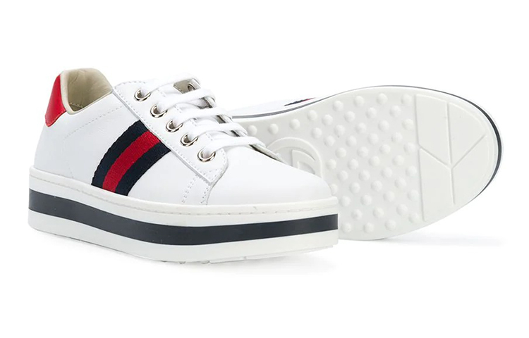(Youth) Gucci Ace Leather Platform 'White' 圖 4