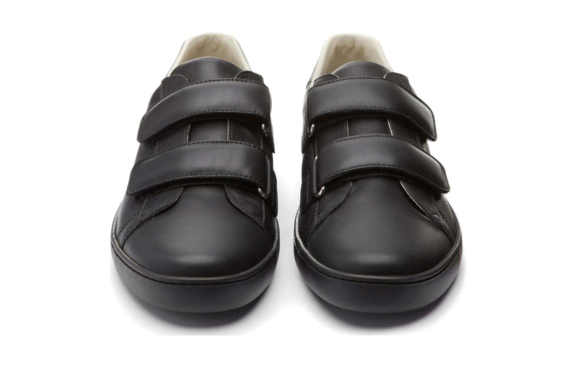 Shop (Youth) Gucci Ace Leather Sneakers 'Black' 630619-BLN70-1065