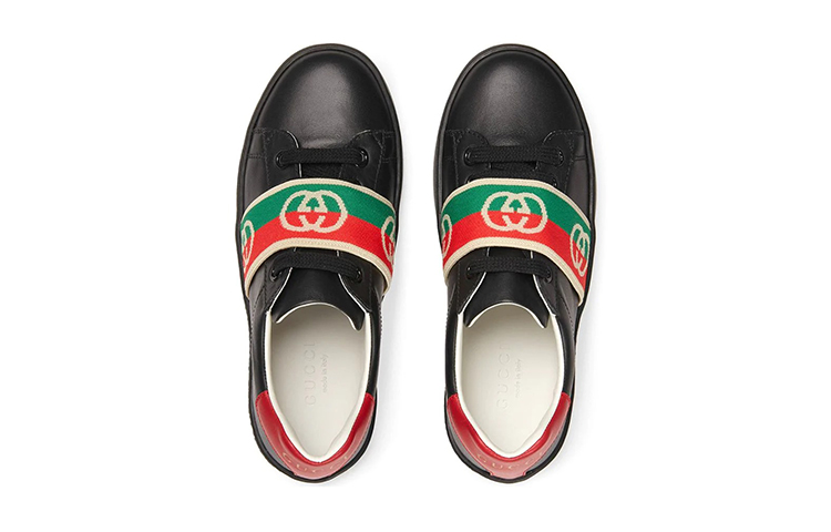 (Youth) Gucci Ace Sneaker With Interlocking G Web 'Black' 圖 3
