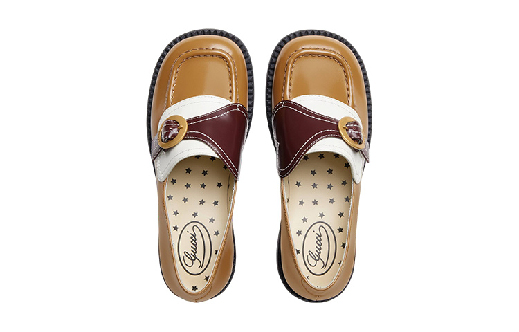 Lookbook 兒童 GUCCI古馳 皮革 套穿 平底鞋 淺棕色