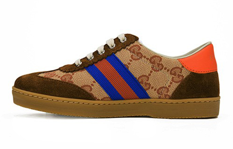 Buy 中童 GUCCI古馳 帆布 雙G時尚休閒 低幫 兒童板鞋 棕色