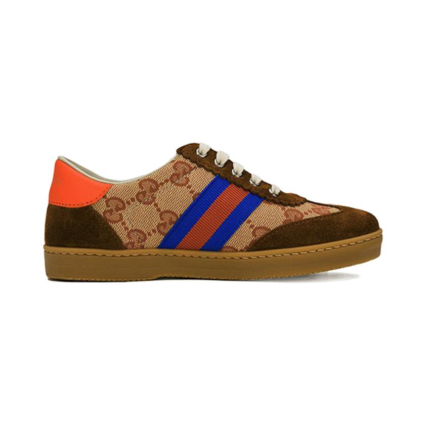 Order 中童 GUCCI古馳 帆布 雙G時尚休閒 低幫 兒童板鞋 棕色