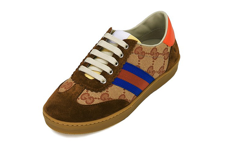 Lookbook 中童 GUCCI古馳 帆布 雙G時尚休閒 低幫 兒童板鞋 棕色