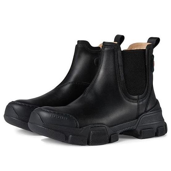 (Youth) Gucci Leather Ankle Boot 'Black' 629739-DTN50-1000