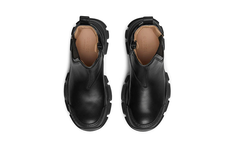 Lookbook (Youth) Gucci Leather Ankle Boot 'Black' 629739-DTN50-1000