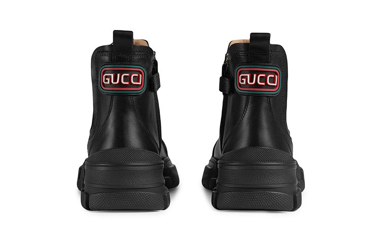 Shop (Youth) Gucci Leather Ankle Boot 'Black' 629739-DTN50-1000