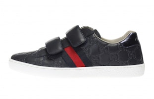 (Youth) Gucci Leather Sneaker With Web 'Black' 455496-DF720-4073 (Youth) Gucci Leather Sneaker With Web 'Black' 455496-DF720-4073