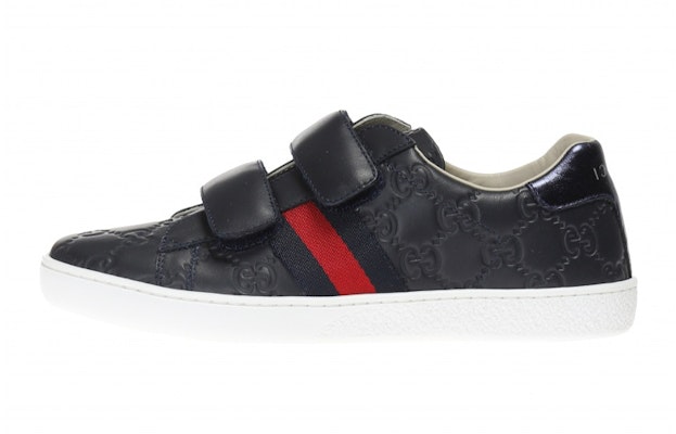 (Youth) Gucci Leather Sneaker With Web 'Black' 455496-DF720-4073 Buy (Youth) Gucci Leather Sneaker With Web 'Black' 455496-DF720-4073