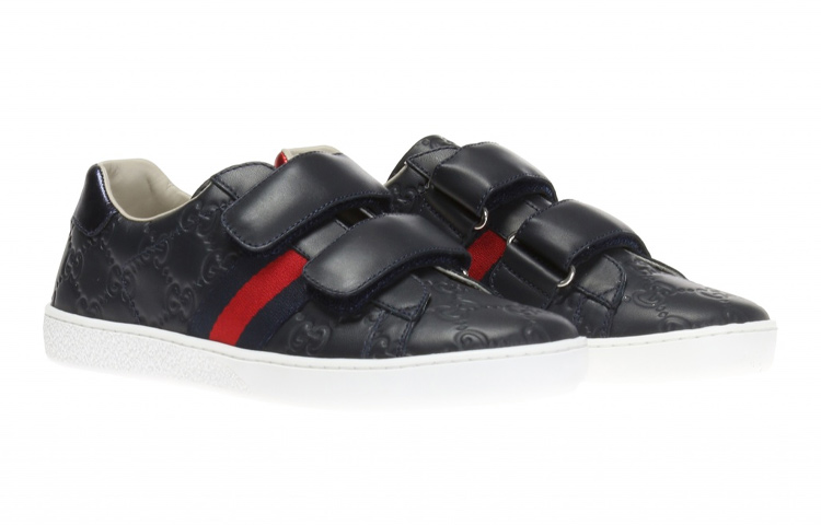 Lookbook (JR) Sneaker Kulit Gucci dengan Jalur 'Hitam' 455496-DF720-4073