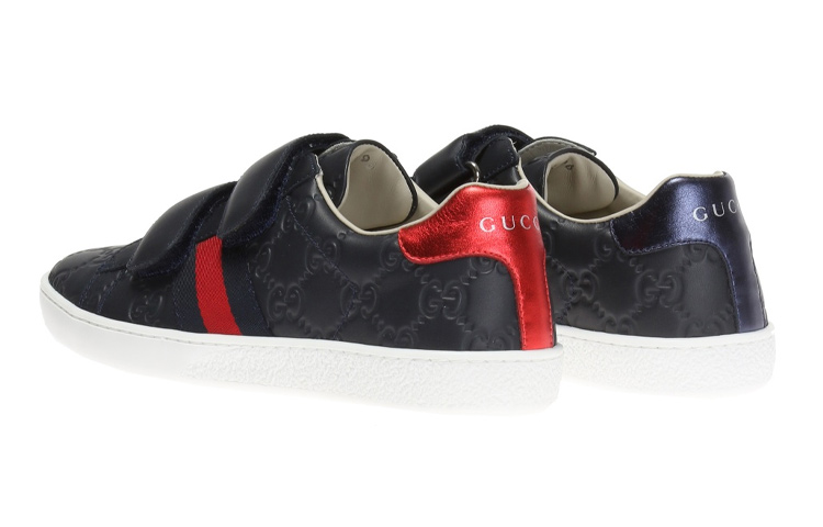 Shop (JR) Sneaker Kulit Gucci dengan Jalur 'Hitam' 455496-DF720-4073