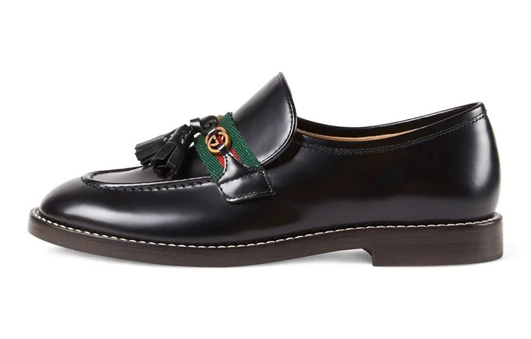 (Youth) Gucci Loafers With Web Detail 'Black' 662190-1PKE0-1063